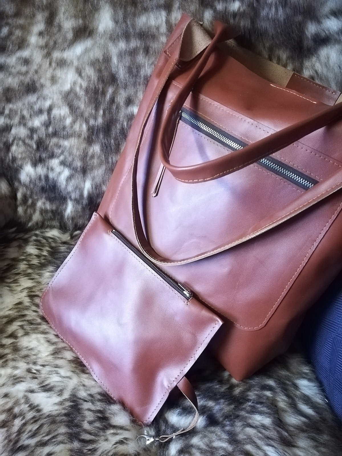 TOTE BAG Shopper (cognac) - LEDERTASCHENMANUFAKTUR